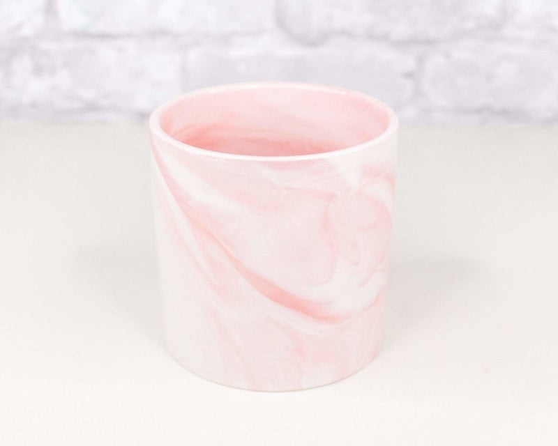 Pink Marbled Round Container (Multiple Sizes) - Sola Wood Flowers