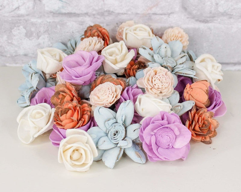 Pretty Pastels Mini Assortment - Sola Wood Flowers