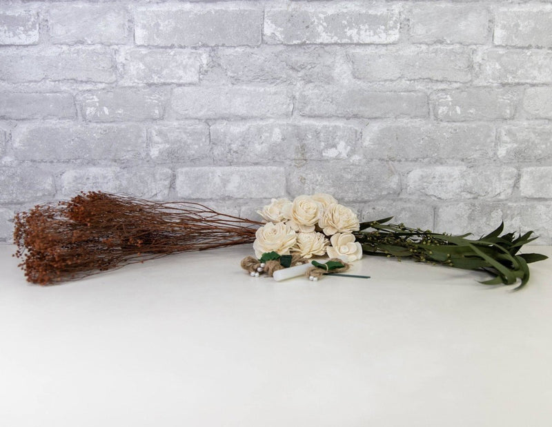 Rustic Chic Boutonniere Craft Kit (Set of 3) - Sola Wood Flowers