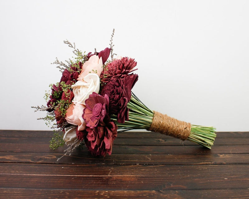 Sangria Finished Bouquet - Sola Wood Flowers