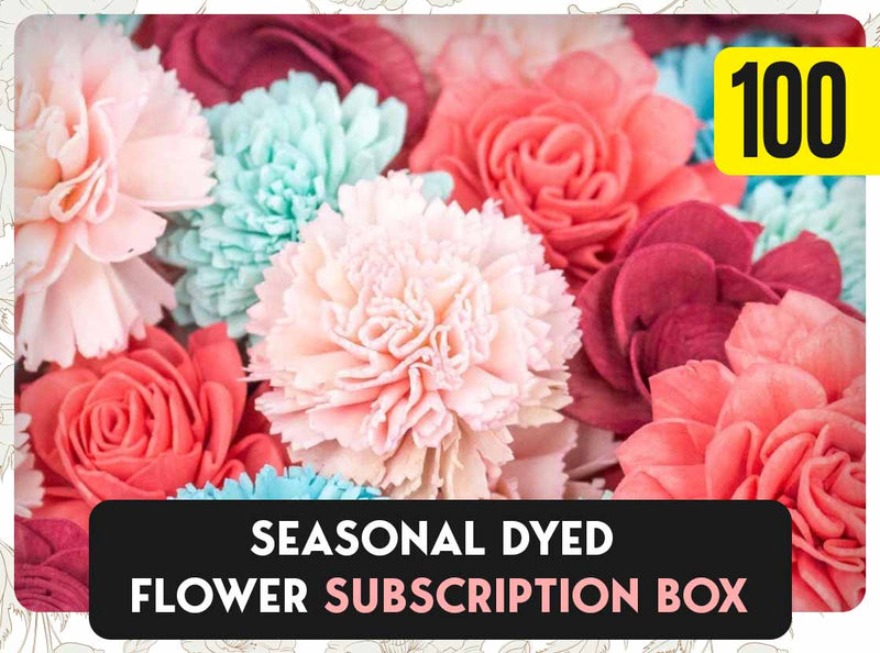 Seasonal Dyed Flower Subscription Box - Sola Wood Flowers