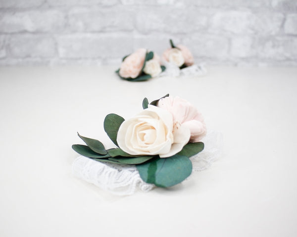 Silver Corsage Craft Kit (Set Of 3) - Sola Wood Flowers