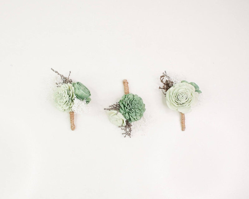 Silver Sage Boutonniere Craft Kit (Set of 3) - Sola Wood Flowers