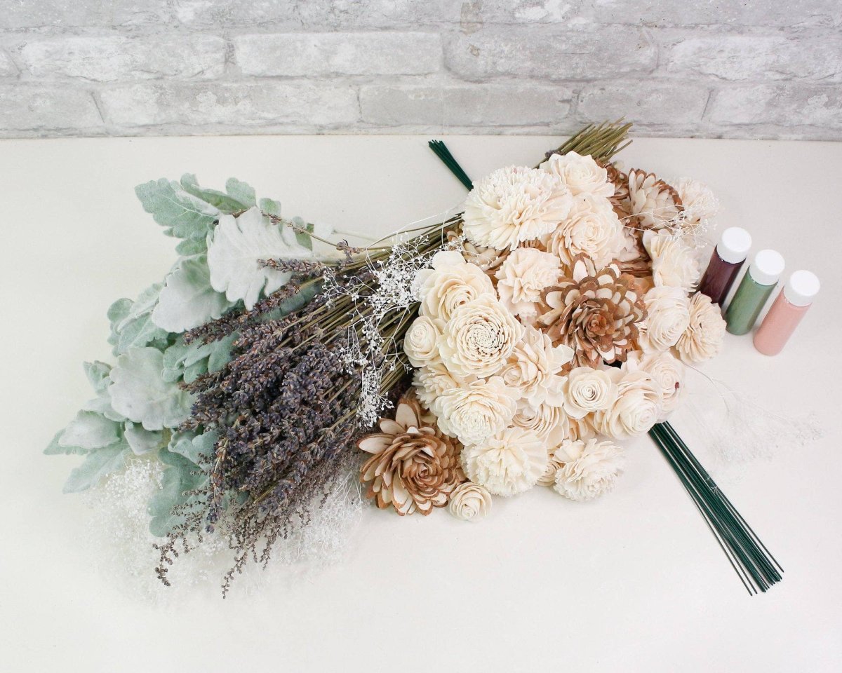 How to make a bridal bouquet using sola wood flowers (DIY Kit) 