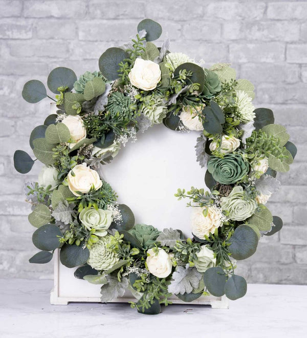 Silver Sage Wreath (Large) - Sola Wood Flowers