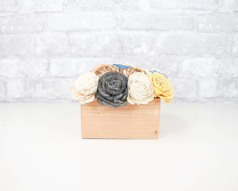 Simple Sola Centerpiece - Gray/Yellow/Blue - Sola Wood Flowers