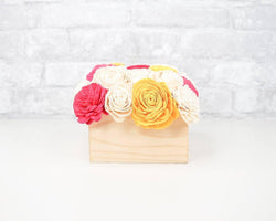 Simple Sola Centerpiece - Pink/Yellow - Sola Wood Flowers