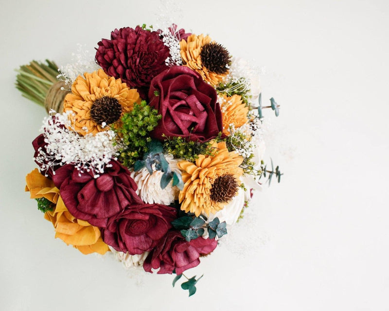 Sunflower Daze Bridesmaid Bouquet Kit - Sola Wood Flowers