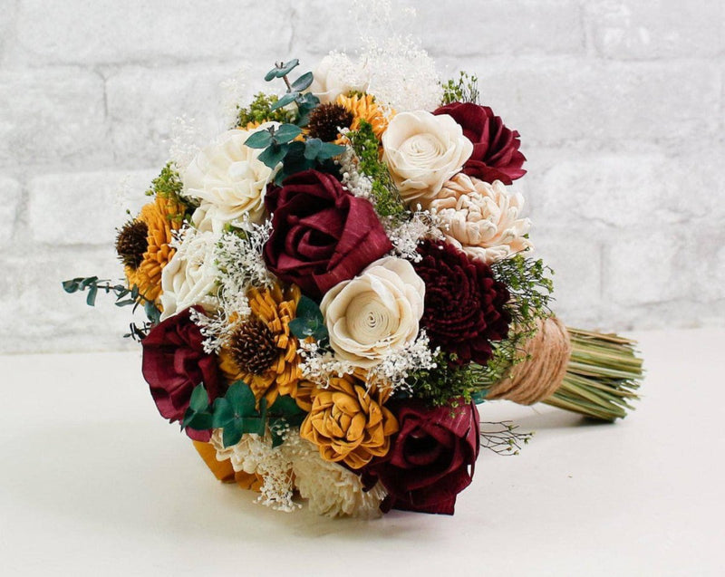 Sunflower Daze Bridesmaid Bouquet Kit - Sola Wood Flowers