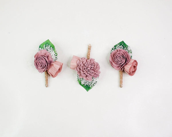 Sweet Serenade Boutonniere Craft Kit (Set of 3) - Sola Wood Flowers