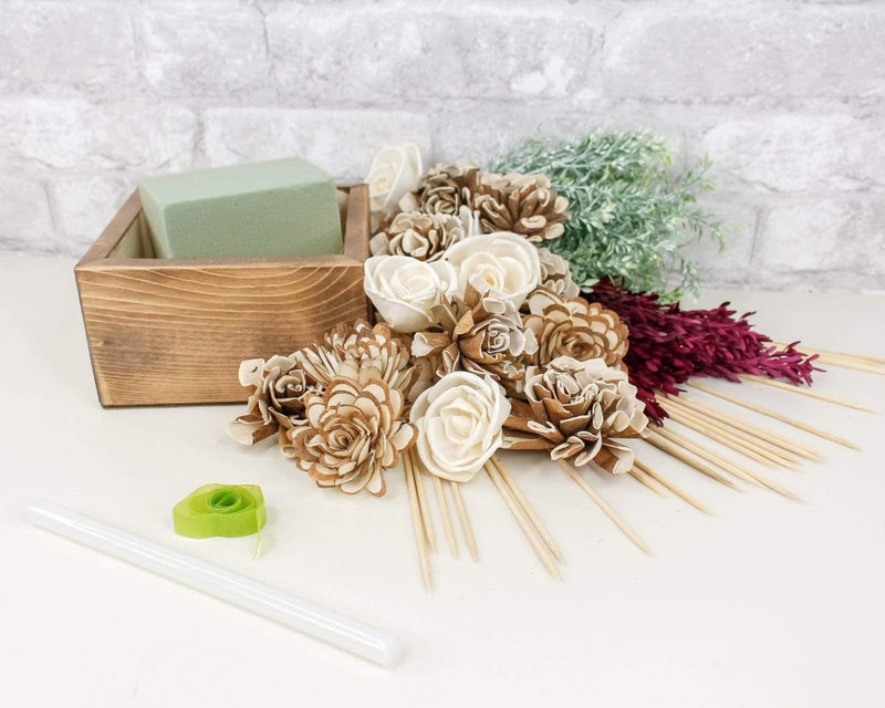 Tea Leaf Centerpiece Craft Kit - Sola Wood Flowers