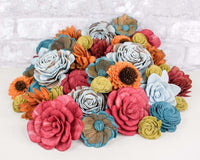 Time For Teal Assortment - Sola Wood Flowers