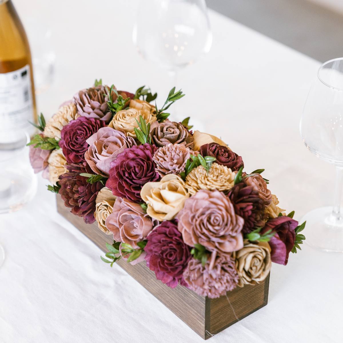 Strawberry Wine Centerpiece – Sola Wood Flowers