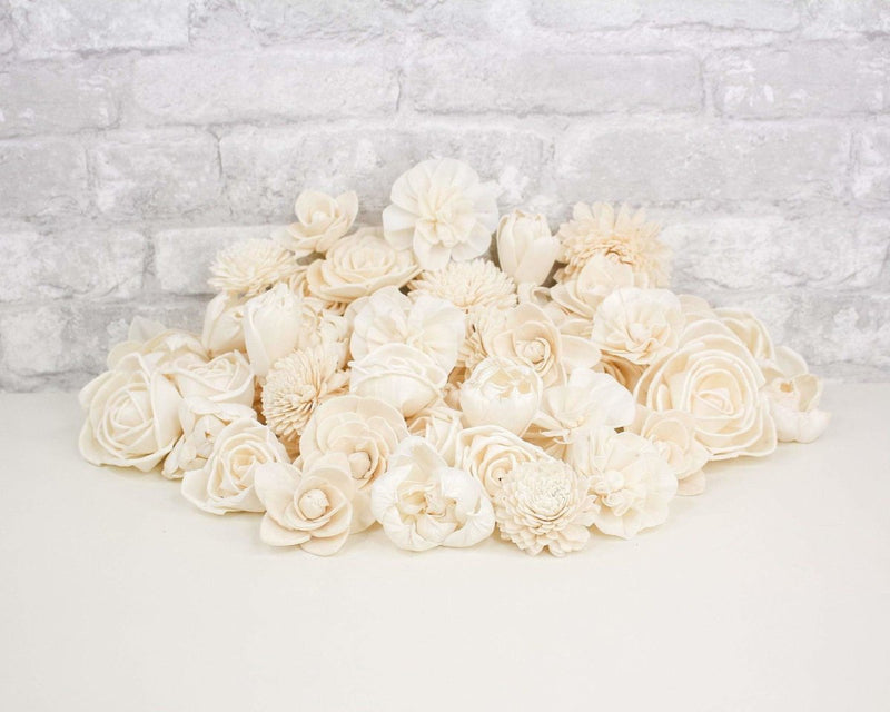 White Waters Assortment (50 Flowers) - Sola Wood Flowers