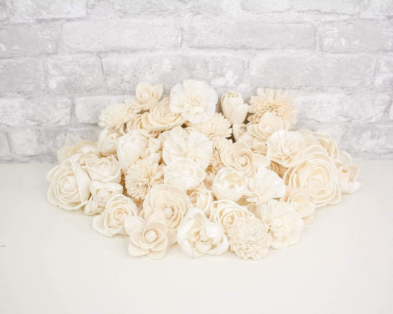 White Waters Assortment (50 Flowers) - Sola Wood Flowers