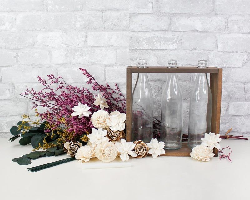 Wildflower Bottle Centerpiece Craft Kit - Sola Wood Flowers