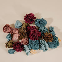 Wine and Teal Assortment - Sola Wood Flowers